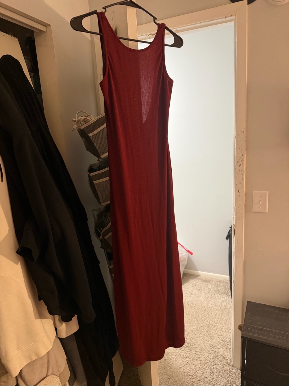 Heart Hips Sleeveless Maxi Dress in Burgundy